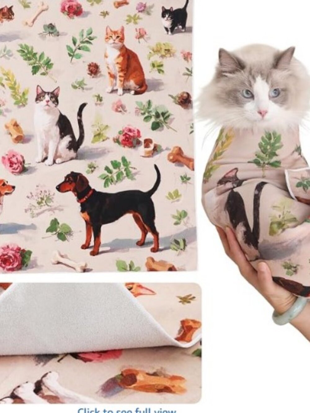 Cat/Dog Burrito Wrap for Grooming and Cutting Nails/Furryland Pattern